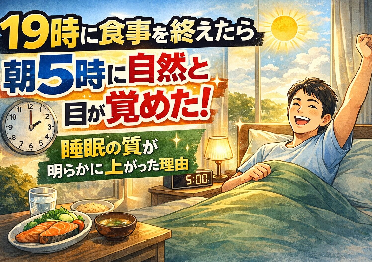 19時に食事を終えたら朝5時に自然と目が覚めた｜睡眠の質が明らかに上がった理由